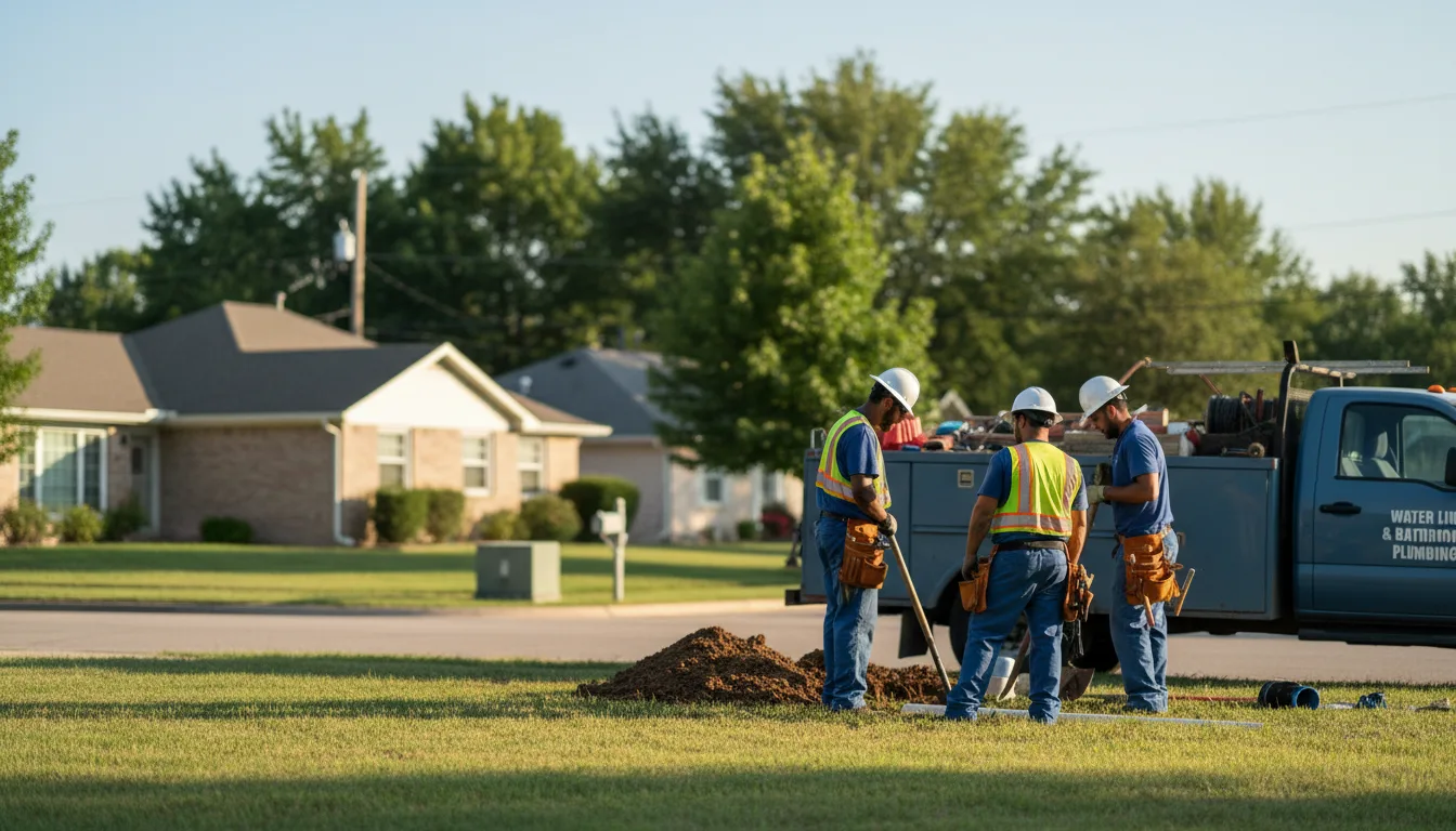 Residential water line and bathroom plumbing service in Sachse, TX